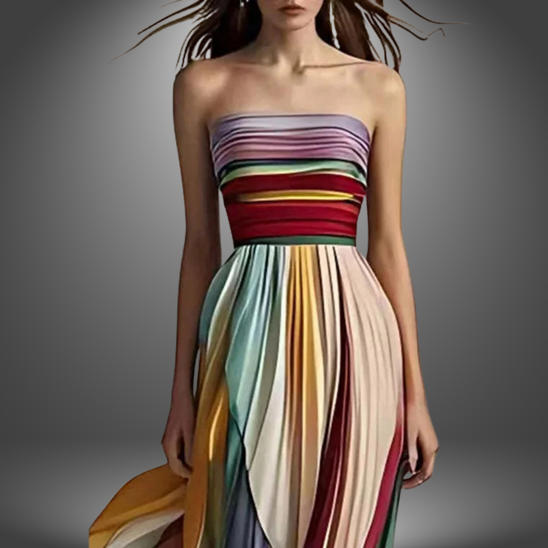 Serena | Strapless Pleated Maxi Dress