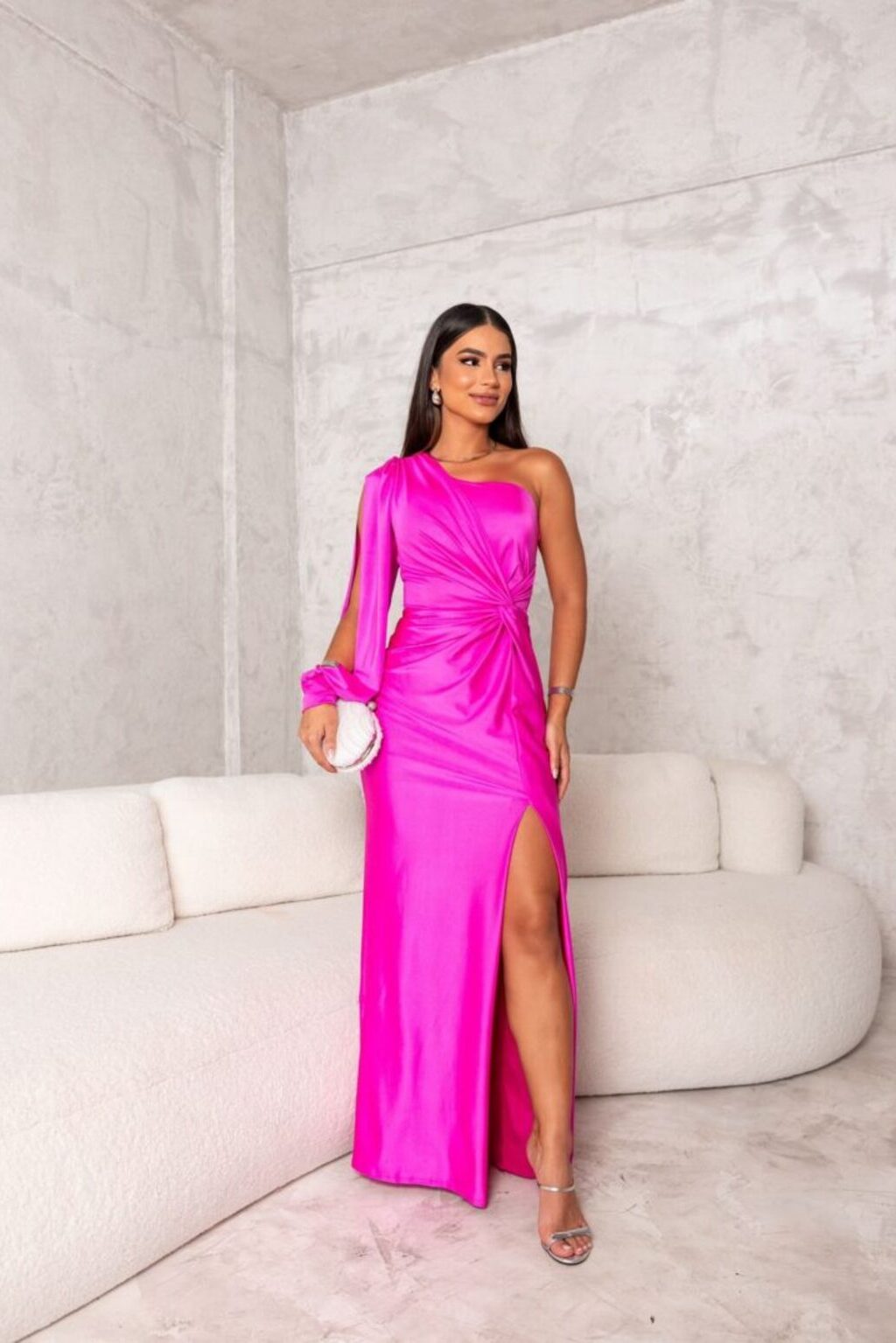 Valencia | One-Shoulder Satin Evening Gown