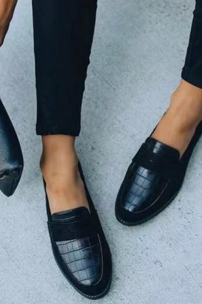 Emily | Classic Croc-Pattern Loafers