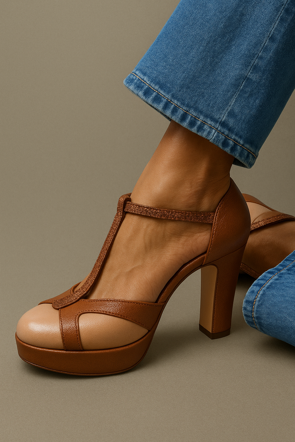 Camille | Vintage T-Strap Platform Heels