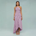 Isoria | Pleated Halter Evening Dress