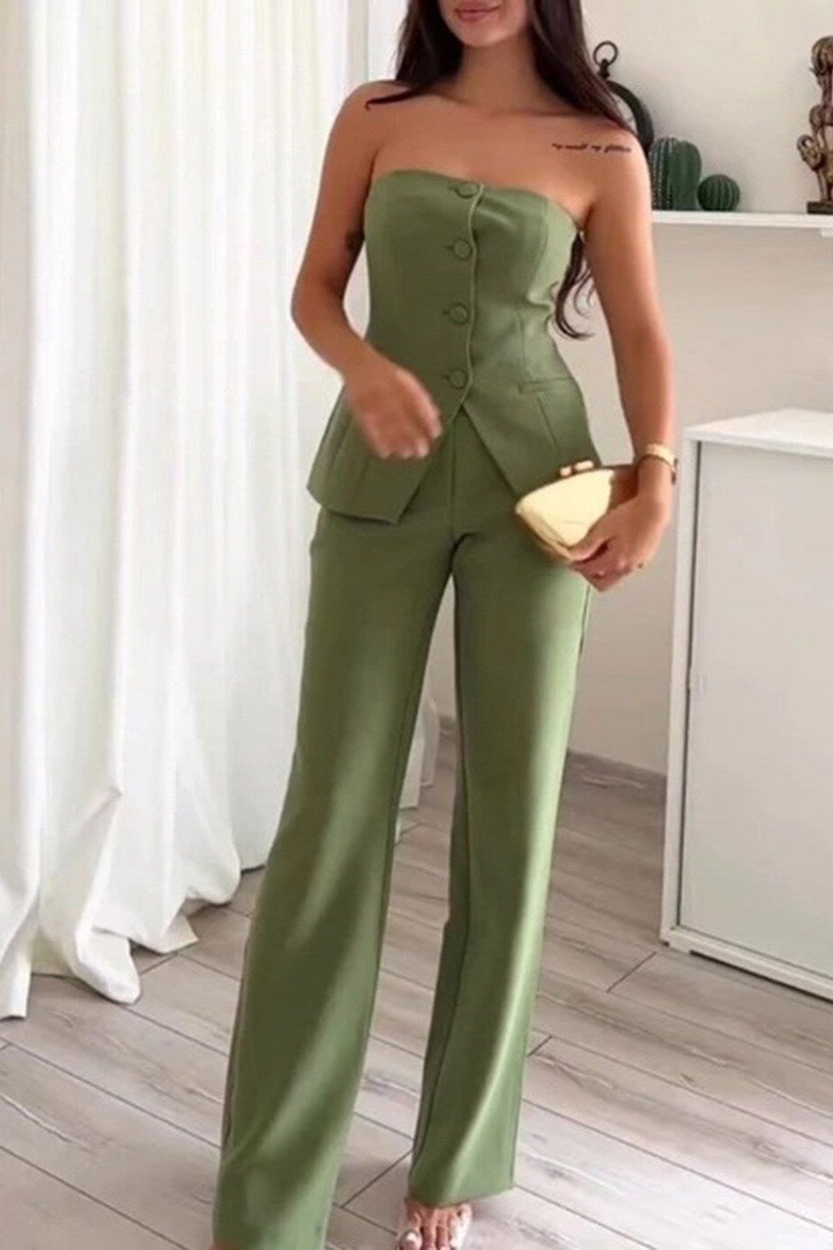 Virelle | Strapless Tailored Two-Piece Set