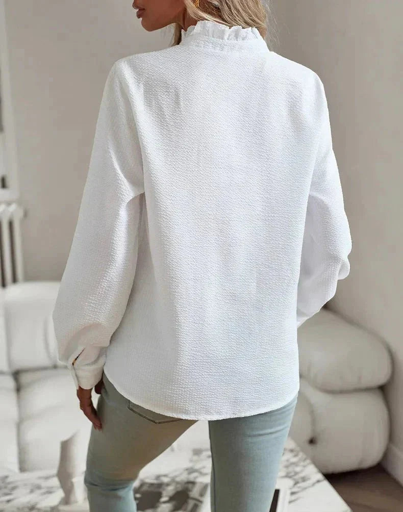 Isolde | Feminine Ruffle Button Blouse