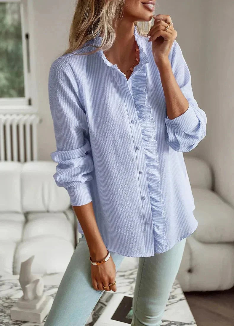 Isolde | Feminine Ruffle Button Blouse