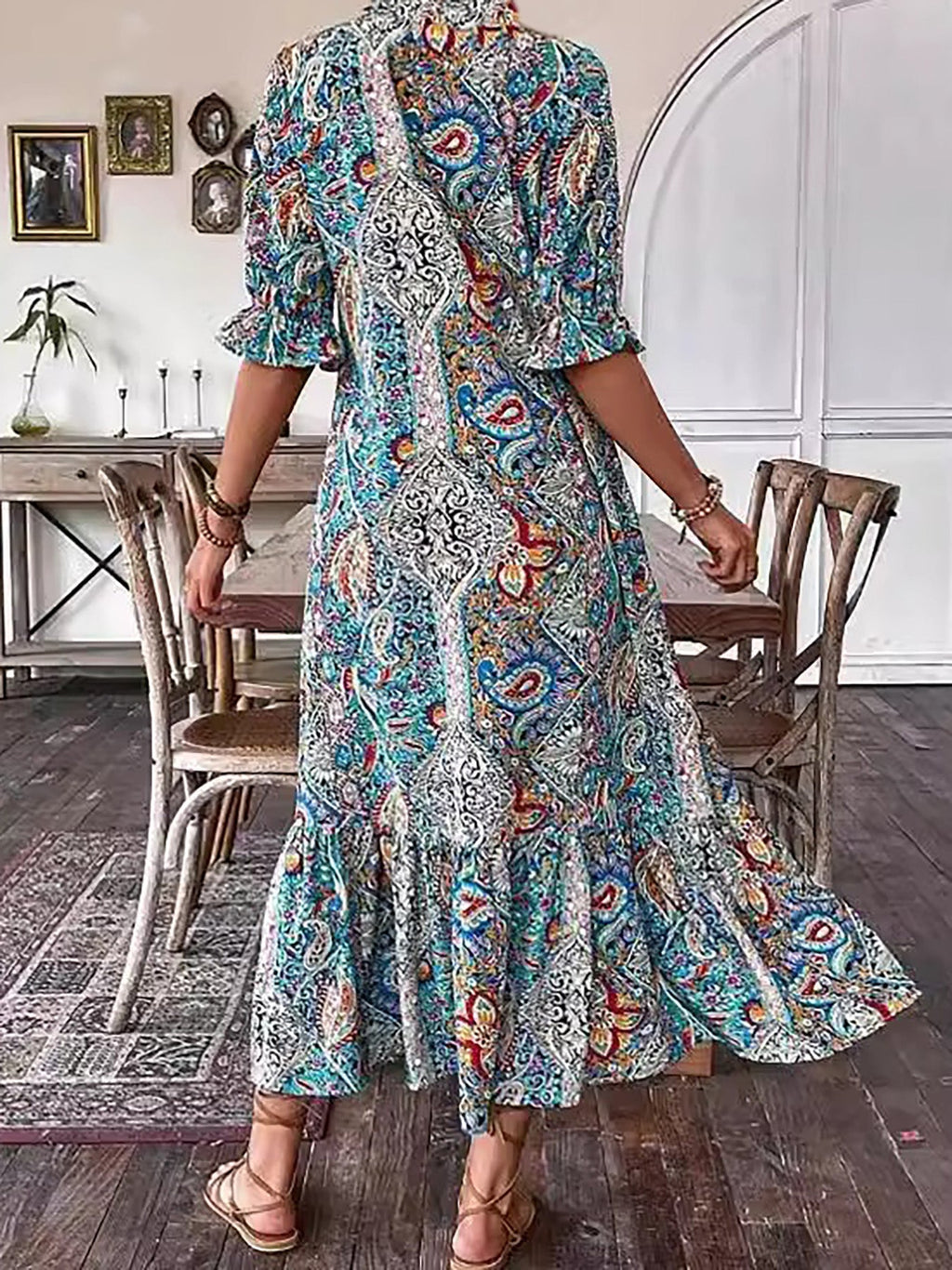 Leontine | Boho Print Maxi Dress