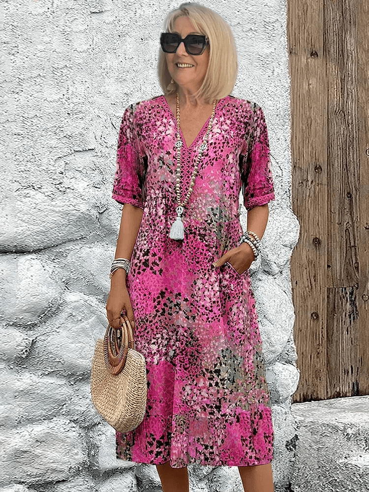 Women’s Floral Midi Dress Casual Fit