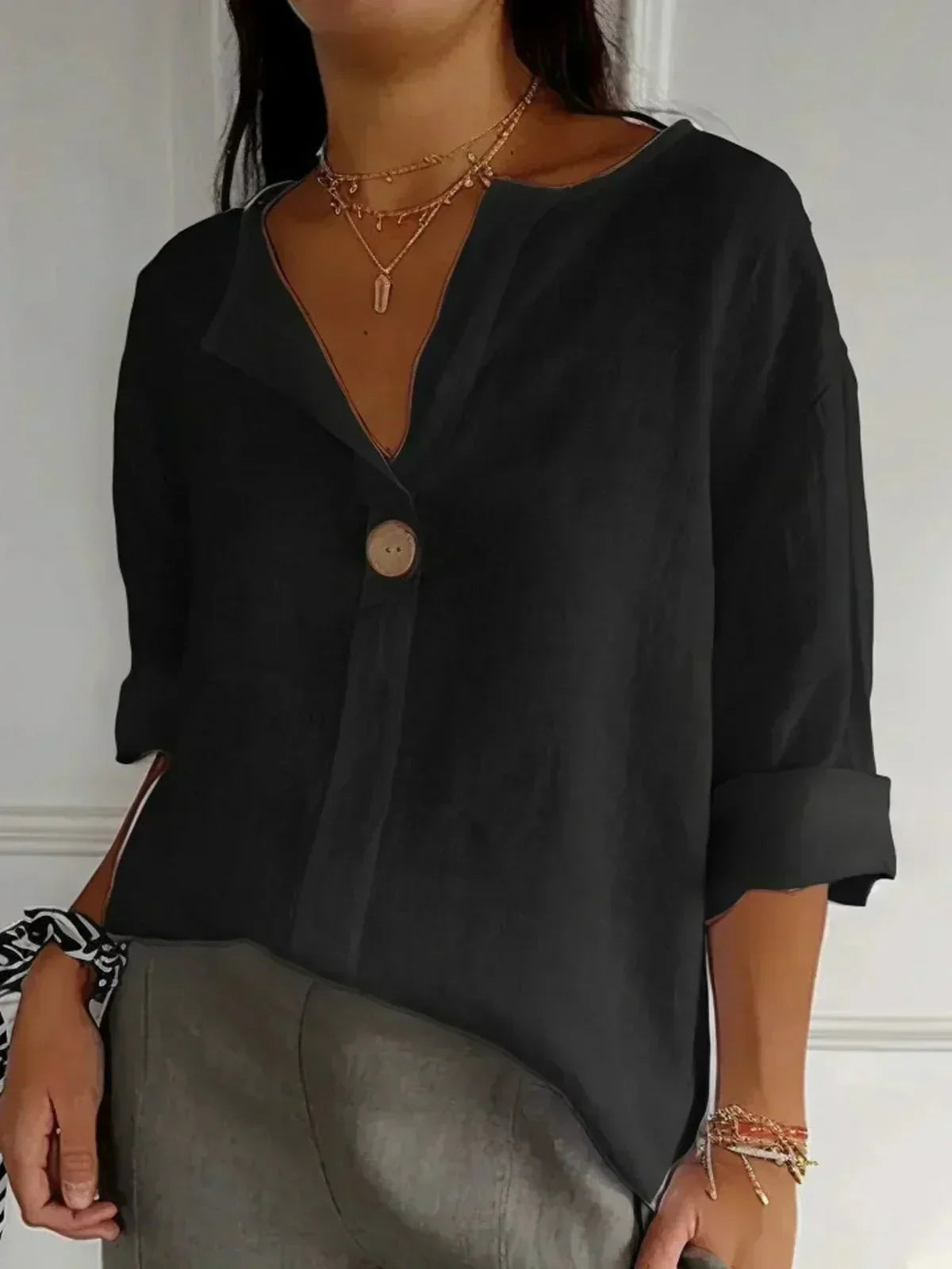 Elowen | V-Neck Casual Blouse