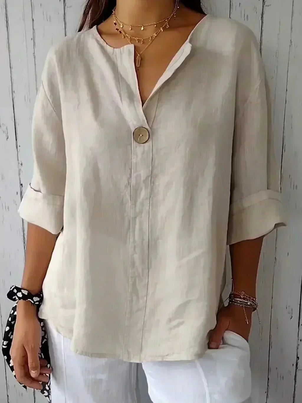 Elowen | V-Neck Casual Blouse
