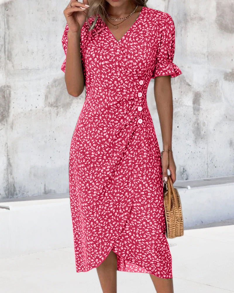 Isolde | Floral V-Neck Dress