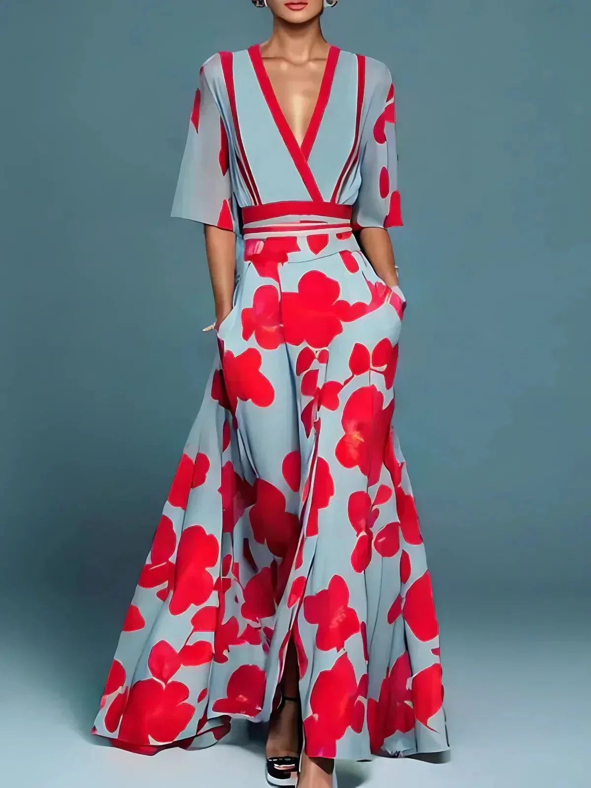 Women’s Floral Maxi Dress – Elegant Flowing Summer Dress