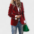 Kalina | Velvet Blazer with Gold Details