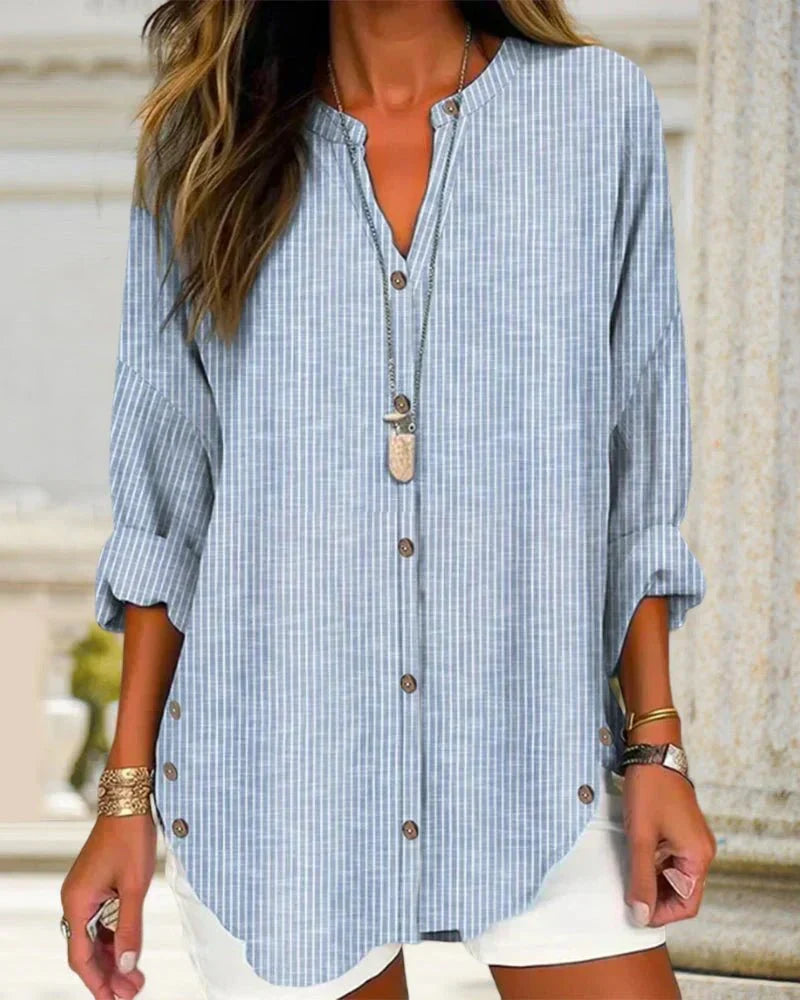 Penelope | Stripe V-Neck Top