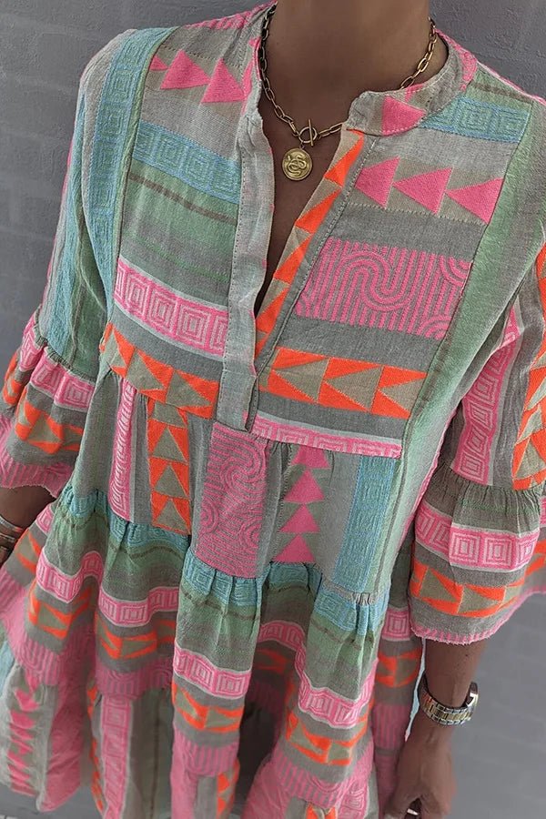 Nayeli | Boho Embroidered Tiered Dress
