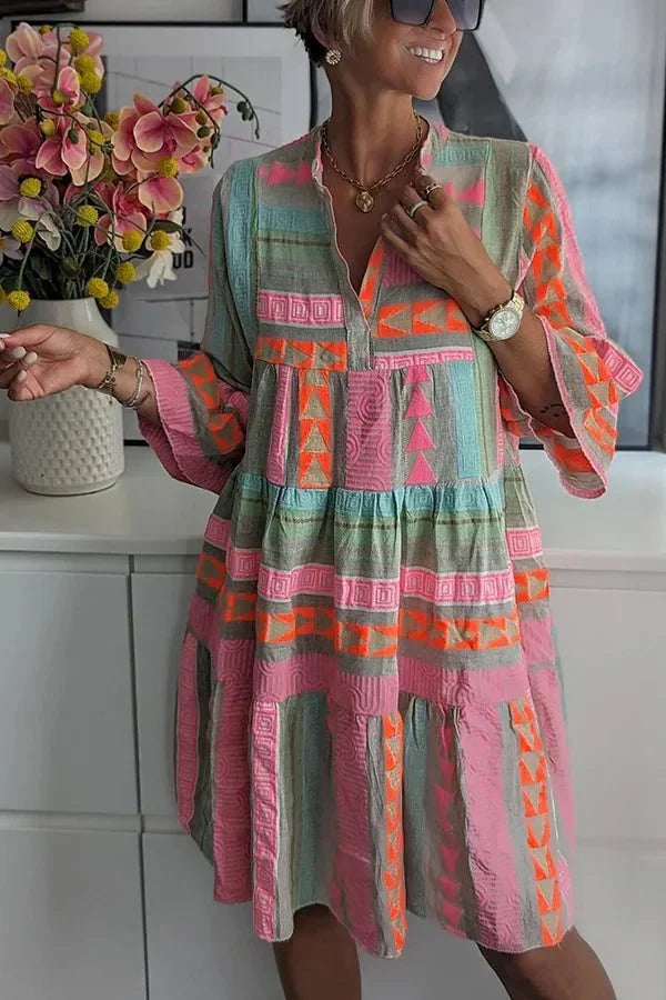 Nayeli | Boho Embroidered Tiered Dress