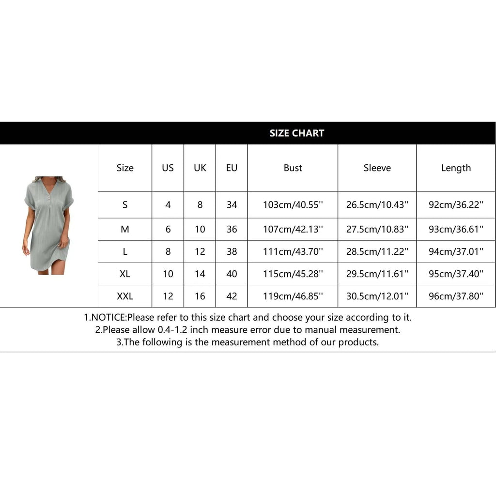Celine | Casual Button V-Neck Dress