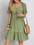 Tummy-Control Retro V-Neck Dress