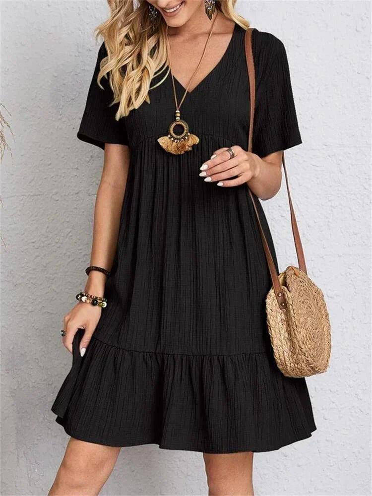 A-Line Retro V-Neck Dress