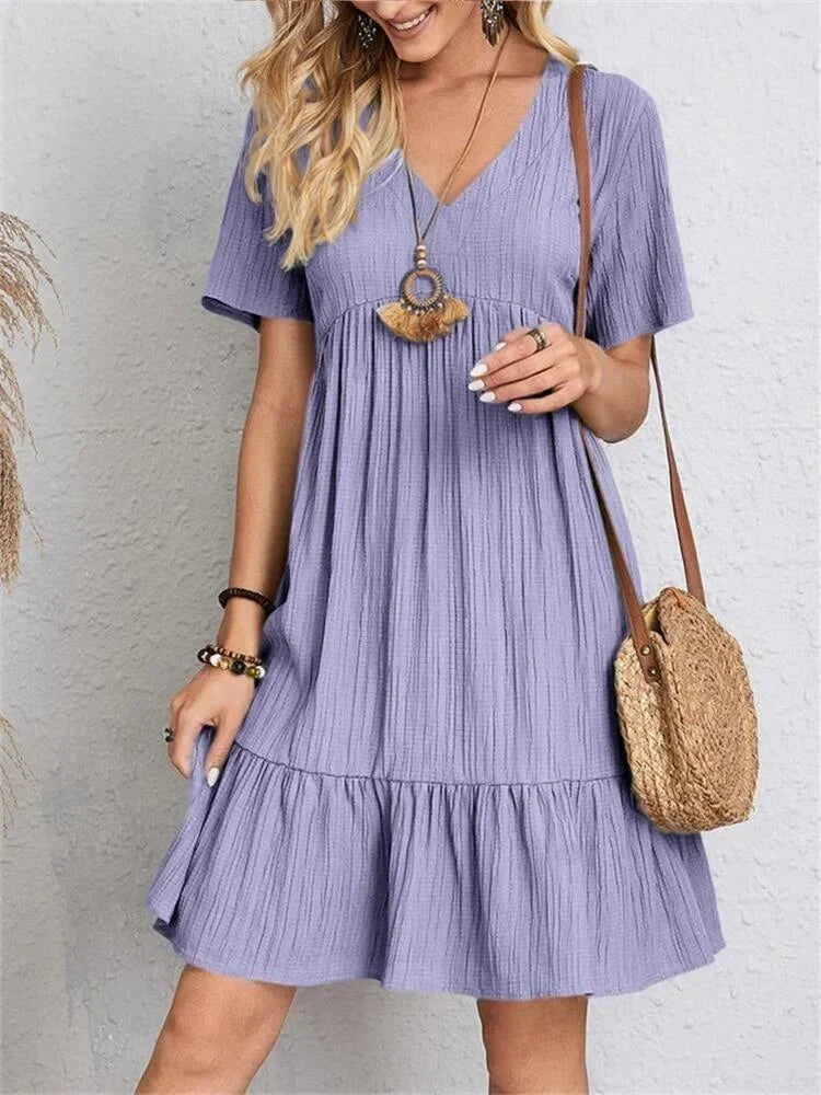 A-Line Retro V-Neck Dress
