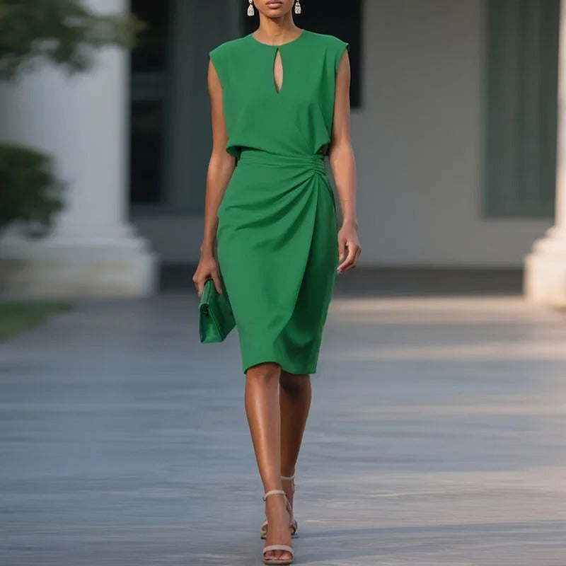 Celeste | Elegant Draped Midi Dress