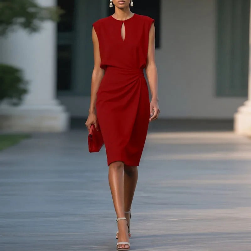 Celeste | Elegant Draped Midi Dress