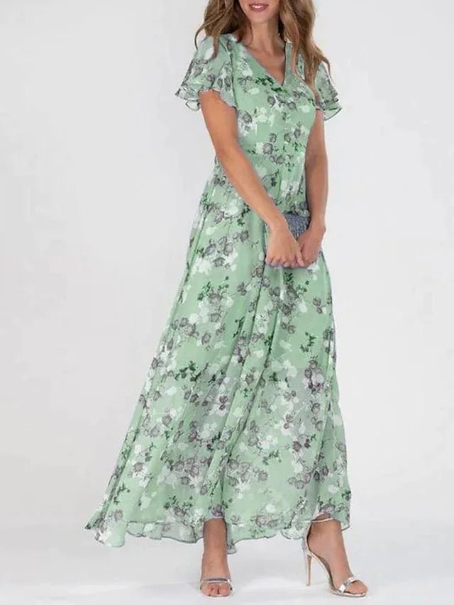 Women’s V-Neck Floral Maxi Dress